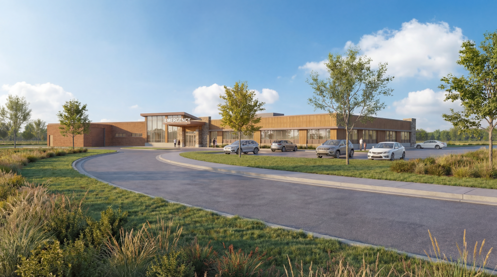 Artistic rendering of Spooner Health Emergency Department